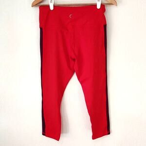 Zyia active red royalty stripe workout capri leggings